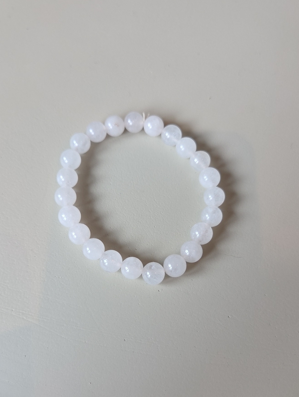 Beaded Stretch Bracelet in Off-White/Light Pink